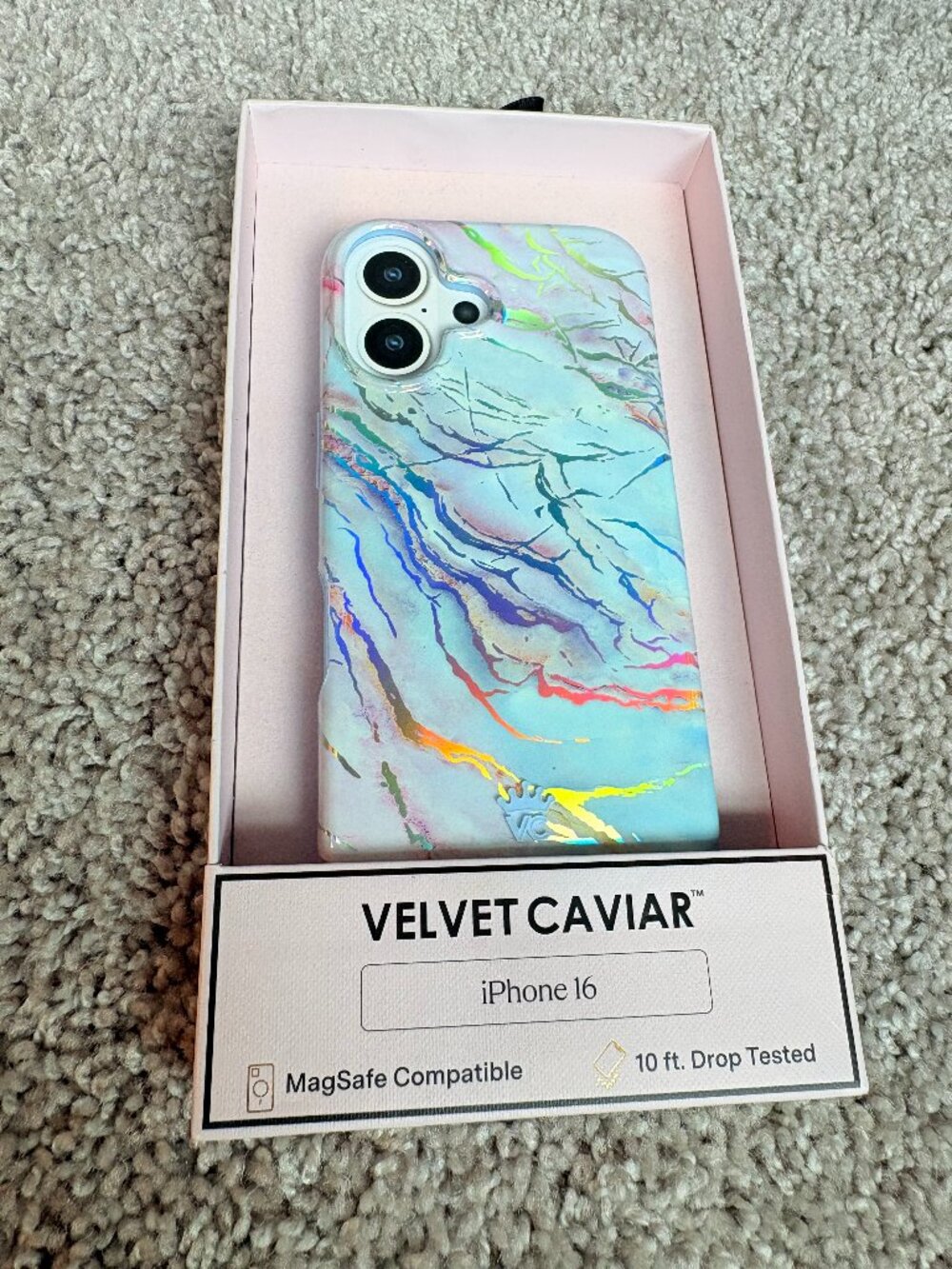 Velvet Caviar Iridescent Marbled iPhone 16 Case MagSafe New With Tags